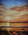 Sunset Burling Gap - oil painting